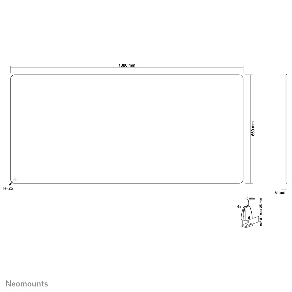 Neomounts by Newstar Transparenter Schutzschirm